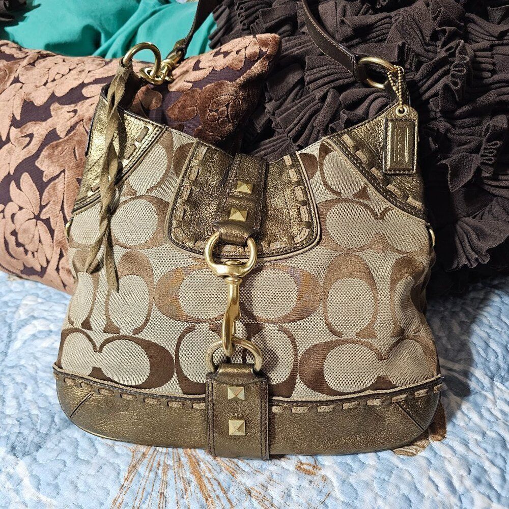 ULTRA RARE Vintage Coach Y2k Studded Hamptons Hobo Shoulder Bag Purse